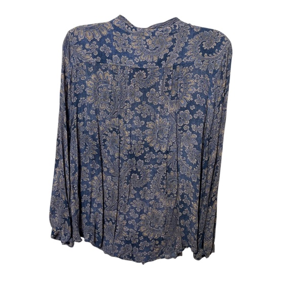 Lucky Brand Long Sleeve Button Down front Sheer Flowing Tunic Top - Picture 7 of 13